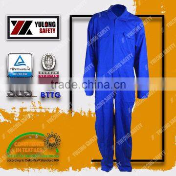 Blue flame retardant coverall workwear for oil industry