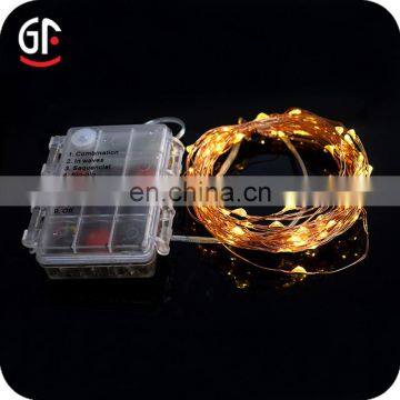 Dimmable Remote Controlled Battery Powered Copper Wire Lights Holiday Decorative Timer photo-3