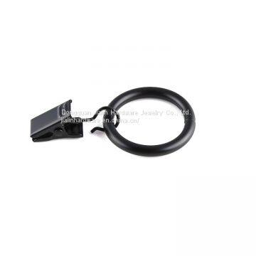 Black Matte Metal Curtain Rings With Clips (1 photo-3