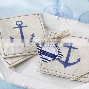 New Anchors Away Muslin Coasters wedding table decoration Favors