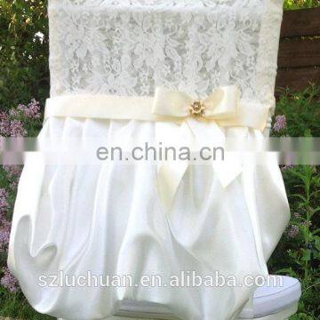 Hot Design White Lace Wedding Party Chiavari Chair Cover