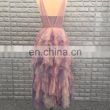 Real Pictures Colorful Tulle Ruffle Bridesmaid Dress 2017 photo-5