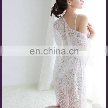 Sexy Lace Transparent Bohemian Condole Belt Appeal Pajamas , Hot Sexy Lace Sleep Wear in Stock photo-3