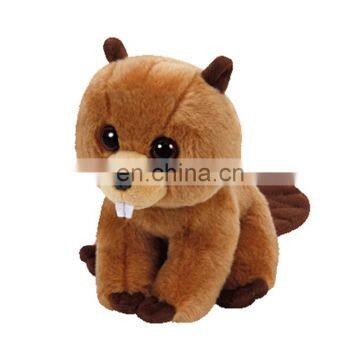 Made in China TY branded furry big eyed plush beaver china factory plush toys