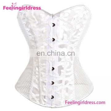 Weeding Straps Slimming Steel Boned White Lace Bustier