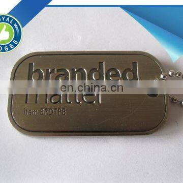 Custom iron black nickel brand logo dogtag