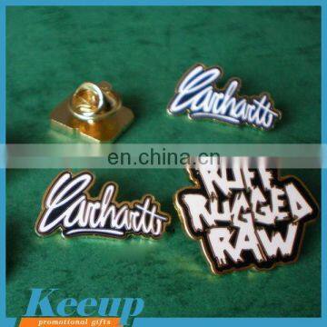 Imprinted gifts cheap Customized printing epoxy or soft enamel word souvenir metal badge