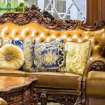 2018 Popular Leather Latest Home 1+2+3 Sofa Set Designs House Living Room Furniture photo-2