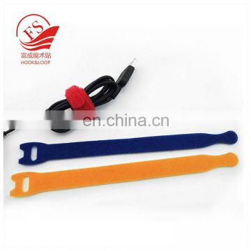 Best price nylon hook and loop with logo sticker USB cable tie