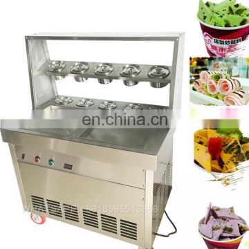 Accept Customized Cheap double pan fried ice cream roll machine/fry ice cream roll pan machine malaysia/fried ice-cream