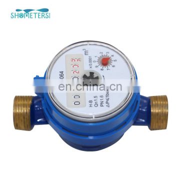 8 wheels brass wet type single jet water  meter