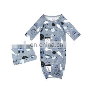 Newborn Baby Boy Gown Sleep Sack Soft Baby Boy Sleep Wrap Bag With Hat Suit Summer photo-2