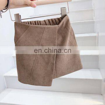 2020 autumn/winter Korean version of children's skirts, girls   two-piece short skirts, baby deerskin velvet A-line skirts