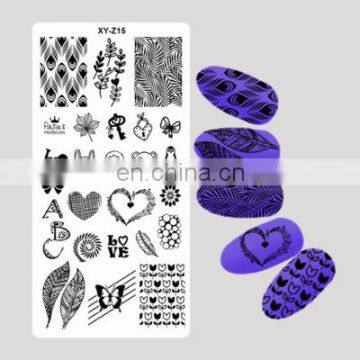 XYZ Series 60*120mm rectangle metal Nail design stamping plate for nail art