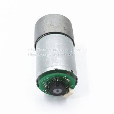Mini DC Gear Motor 12V 24V D Shaft 37mm Gearbox Motor Reduction Small Electric Motor With Encoder photo-2