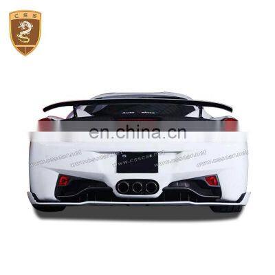 Auto Veloc Style Carbon Fiber Rear Spoiler Front Lip Side Skirts Body Kit For Ferrari 458 Italia photo-5
