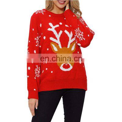 Wholesale Women Custom Red Christmas Ugly Pullover Sweater