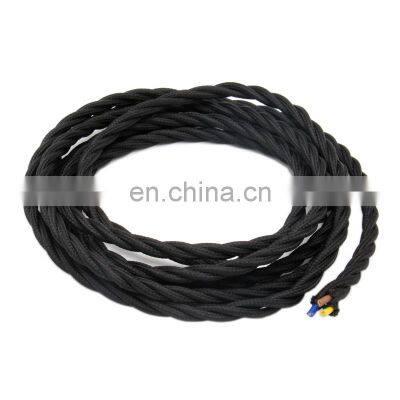 Colorful Twisted Braided Cable 3*0.75 Electric Wire Decor Textile Cable For Fixture Lights