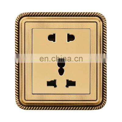 Type 86 Universal Pop Socket 5 Pin The Wall Socket Copper Wire Drawing Panel Sockets And Switches Electrical 16A