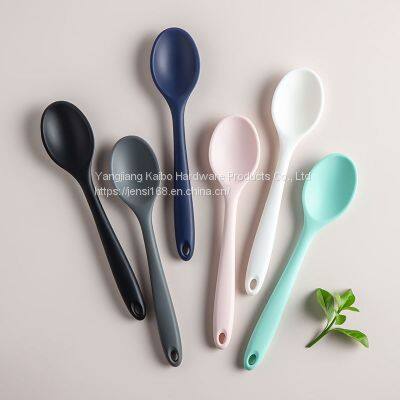 Silicone Soup Spoon Non-stick Cookware Spoon Food Grade Silicone Soup Spoon Home Hotel High Temperature Resistant Soup Spoon photo-3