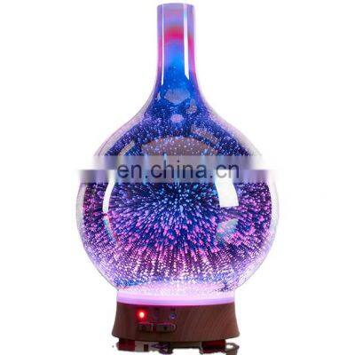 High Quality 3D Firework Effect Real Glass Aroma Diffuser Ultrasonic Humidifier