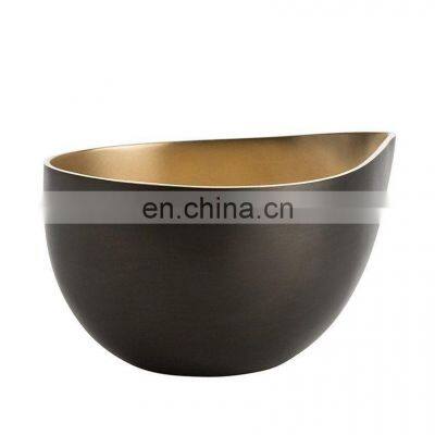 black & gold metal bowl