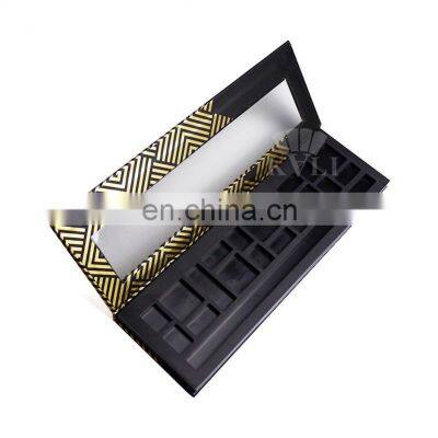 Empty 18 Color Eyeshadow Paper Palette Custom Biodegradable Cosmetic Packaging Empty Magnetic Supplier