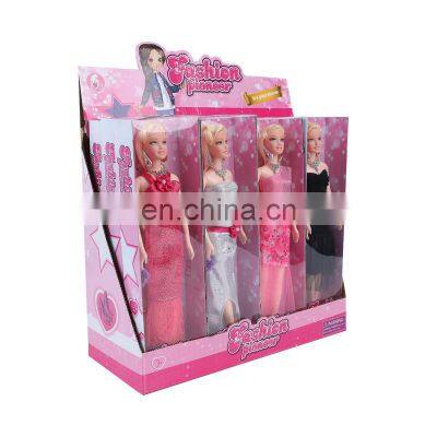 Private customized toy girls clear empty plastic packaging in toy display stand organization