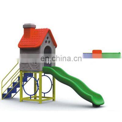 Cheapest small size outdoor kids amusement park equipment with plastic slide playground