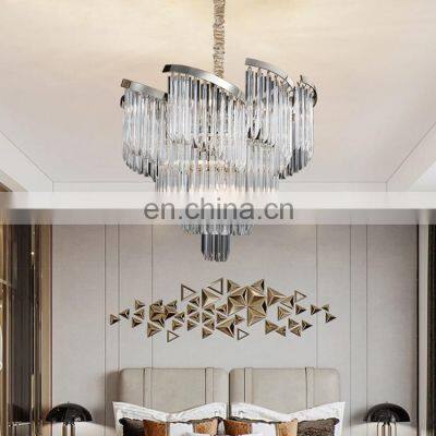 HUAYI China manufacturer Customized Crystal Lamp Indoor Hotel Modern Decoration Chandeliers Pendant Lights