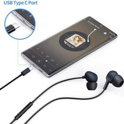 Black Digital Earphone Type c Earbuds Type-c Usb c Headphones With Mic for Huawei Mobile photo-4