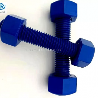 A193B7/A1942H Teflon Coating Stud Bolts With Nuts / ASME B18.31.2 Ptfe Surface Metric Double Ended Studs photo-2
