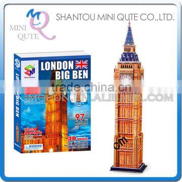 Mini Qute London Big Ben building block world architecture 3d paper diy model cardboard jigsaw puzzle educational toy NO.G168-10