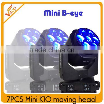 Guangzhou factory outlet price for sell 7pcs 10W led mini bee eye, mini b eye moving head