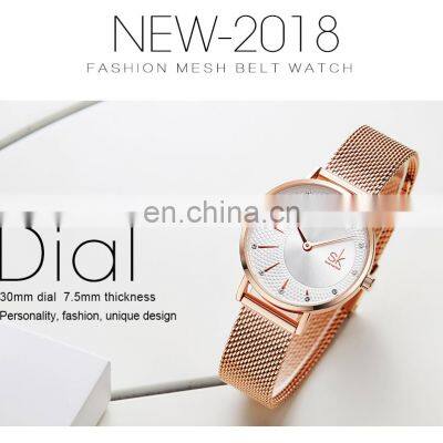 SHENGKE Hot Selling SS Mesh Band Watch IP Plated Rosegold Luxury Ladies Watch K0093L photo-3