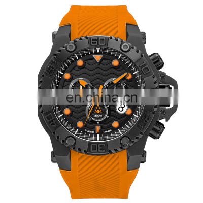 Luxury Mens Dress Watch 10ATM Waterproof Men s Chronograph Watch Men Orange Watch