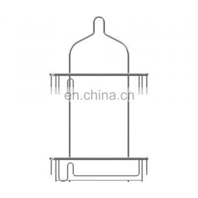 Metal Stainless Steel Rust Proof Shower Shelf Caddy No Drilling Bathroom Shower Storage Rack Hanging Shower Caddy photo-3