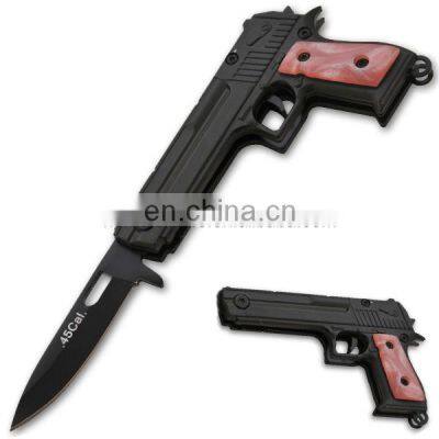 5.9 InchGun Shaped Aluminum Handle Folding Camping Survival Pocket Knife