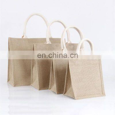 High Quality Sublimation Anime Blank Tote Bag Personalized White and Beige Jute Tote Bag for Wedding photo-5