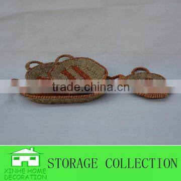 Set of 4 Wholesale Seagrass Woven Tray Food Serving Tray