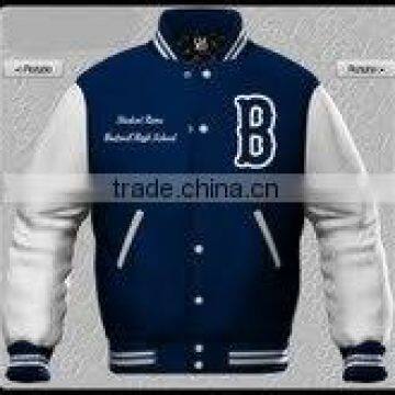 Custom Varsity Letterman Jackets With Wool Body and Leather Sleeves, Custom Chenille Patches & Embroidery Artwork