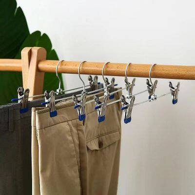 Amozon Customized Adjustable Chrome Metal Clip Pants Dress Underwear Lingerie Rubber Coated Hanger photo-5