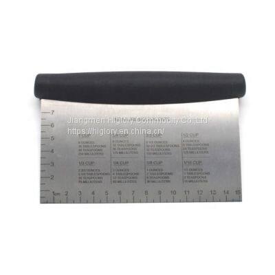 Dough Bench Scraper With Ruler Kitchen Baking Pastry Cutter Grip Handle Pastry Cutter photo-2