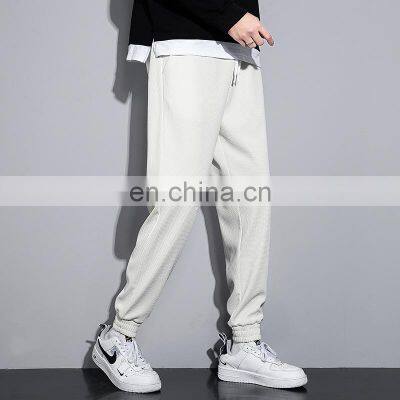 MOQ 1 Piece Men's Casual Waffle Ankle Banded Jogger Sweatpants Fashion Sports Running Gym Wear Man Pants Workout Activewear photo-5