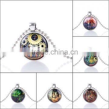 30mm Steampunk Pendant Man Woman Vintage Necklace Promotion Gift