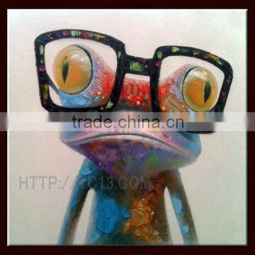 new wholesale modern oil painting the frog with glasses YB-7