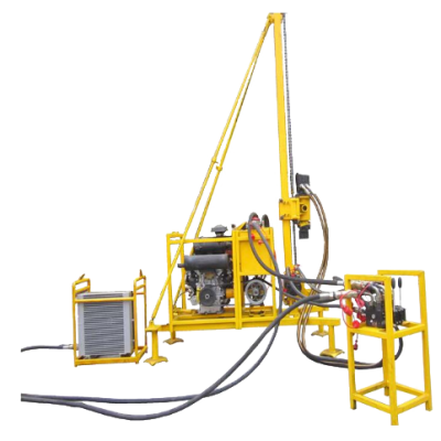 The small mountain drill has a simple structure, is easy to assemble and disassemble, is light in weight, convenient to use and reliable in operation.
