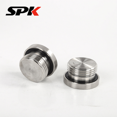 Senpec Fluid Hydraulic Fitting, 304 Stainless Steel Pipe Plug/Oil Plug with Gasket Seal, Hexagon Socket Plug (4BN, 4MN)