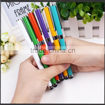 School supplies metal body colorful ballpoint pen with stylus