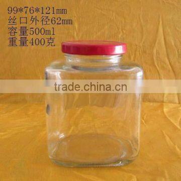 500ml storage clear glass bottle, empty glass bottle